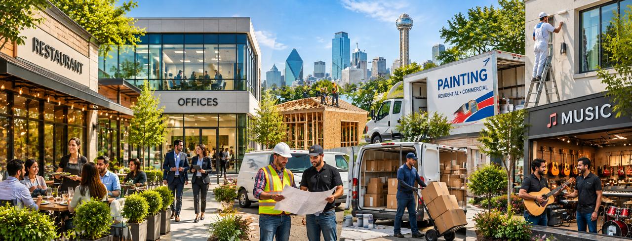 Business and commercial activity in a city